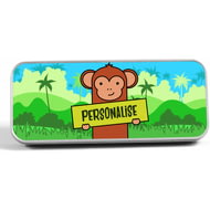 Personalised Kids Monkey Pencil Tin
