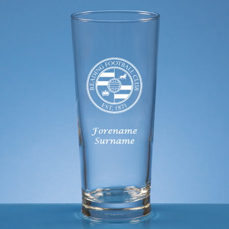Personalised Reading FC Crest Beer Pint Glass
