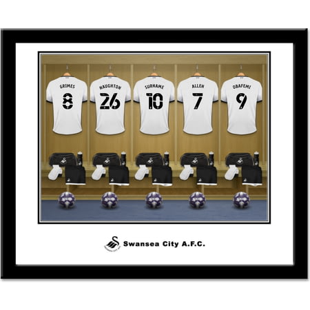 Personalised Swansea City AFC Dressing Room Shirts Framed Print