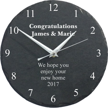 Personalised Engraved Slate Wall Clock - Any Message