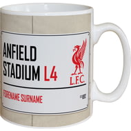 Personalised Liverpool FC Anfield Stadium Street Sign Mug