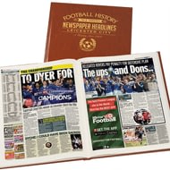 Personalised Leicester City Football Newspaper Book - A3 Leatherette Cover