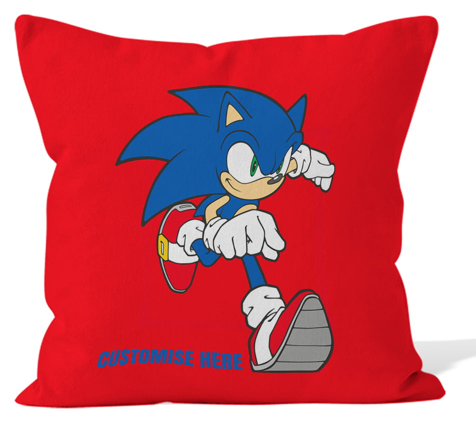 Personalised Running Sonic - Modern Sonic Cushion - 45x45cm from Go ...