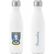 Personalised Sheffield Wednesday FC Crest Insulated Water Bottle - White