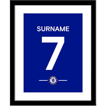 Personalised Chelsea FC Player Shirt Framed Print