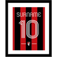Personalised AFC Bournemouth Retro Shirt Framed Print