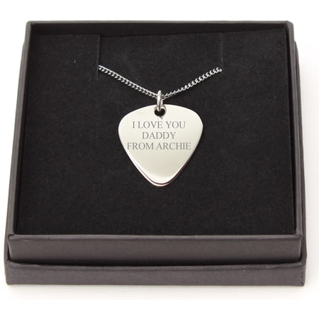 Personalised Engraved Guitar Plectrum / Pick Necklace - Any Message