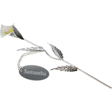 Personalised Engraved Silver Plated Calla Lily - 18cm