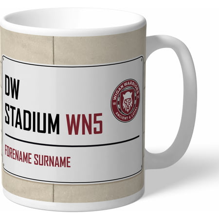Personalised Wigan Warriors DW Stadium Street Sign Mug
