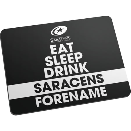 Personalised Saracens Eat Sleep Drink Mouse Mat