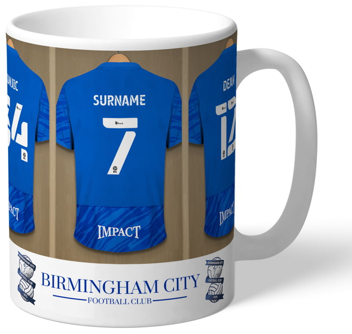 Personalised Birmingham City FC Dressing Room Shirts Mug from Go Find A