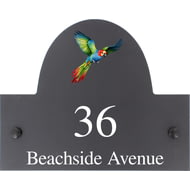 Personalised Parrot Bird In Flight Motif Slate House Name Or Number Plaque/Sign - 25x20cm