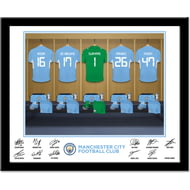 Personalised Manchester City FC Goalkeeper Dressing Room Shirts Framed Print