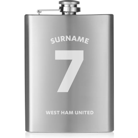 Personalised West Ham United FC Shirt Hip Flask