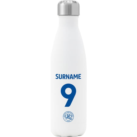 Personalised Queens Park Rangers FC Back Of Shirt Insulated Water Bottle - White