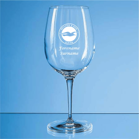 Personalised Brighton & Hove Albion FC Crest 480ml Wine Glass