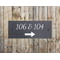 Personalised Right Arrow Below Text Natural Slate Sign Garden Plaque With Wall Fixings - 25x10cm