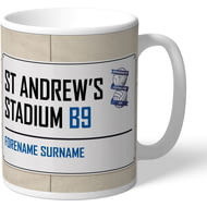 Personalised Birmingham City FC St Andrews Stadium Street Sign Mug