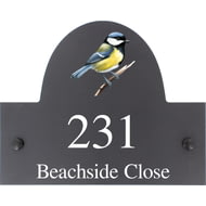 Personalised Great Tit Bird Motif Slate House Name Or Number Plaque/Sign - 25x20cm