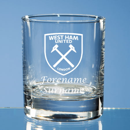 Personalised West Ham United FC Crest Whisky Glass