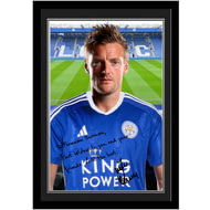 Personalised Leicester City FC Jamie Vardy Autograph A4 Framed Player Photo