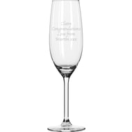Personalised Engraved Glass Champagne Flute - Any Message