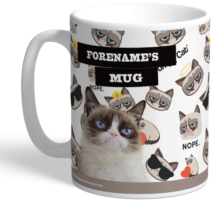 Personalised Grumpy Cat - Bad Day Emoji Mug from Go Find A Gift