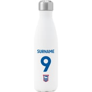Personalised Ipswich Town FC Back Of Shirt Insulated Water Bottle - White