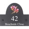 Personalised Orchid Flower Motif Slate House Name Or Number Plaque/Sign - 25x20cm