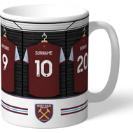 Personalised West Ham United FC Dressing Room Shirts Mug