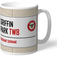 Personalised Brentford FC Griffin Park Street Sign Mug