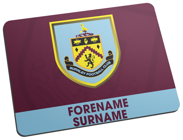 Personalised Burnley FC Bold Crest Mouse Mat from Go Find ...