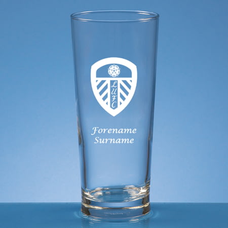Personalised Leeds United FC Crest Beer Pint Glass