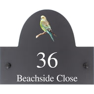 Personalised Budgerigar Bird Motif Slate House Name Or Number Plaque/Sign - 25x20cm