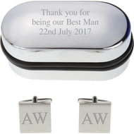 Personalised Engraved Square Cufflinks in Gift Box