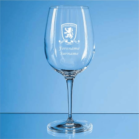 Personalised Middlesbrough FC Crest 480ml Wine Glass