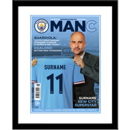 Personalised Manchester City FC Magazine Front Cover Framed Print