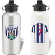 Personalised West Bromwich Albion FC Shirt Aluminium Sports Water Bottle