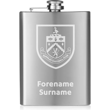Personalised Burnley FC Crest Hip Flask
