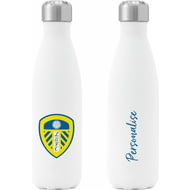 Personalised Leeds United FC Crest Insulated Water Bottle - White