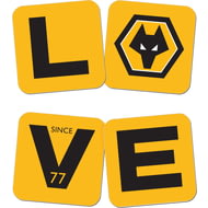 Personalised Wolves FC Love Coasters (x4)