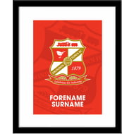 Personalised Swindon Town FC Bold Crest Framed Print