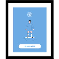 Personalised Manchester City FC Player Figure Framed Print