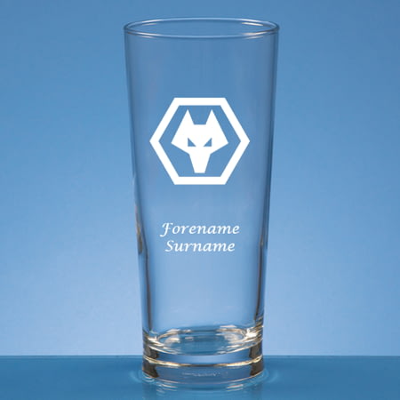 Personalised Wolves FC Crest Beer Pint Glass