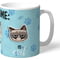 Personalised Grumpy Cat Emoji - Three Wise Cats Mug Blue