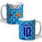 Personalised Manchester Reds Away Blue Retro Legends Mug