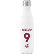 Personalised Scunthorpe United FC Back Of Shirt Insulated Water Bottle - White