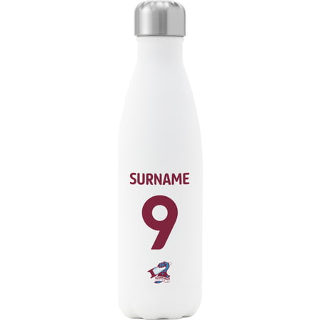 Personalised Scunthorpe United FC Back Of Shirt Insulated Water Bottle - White